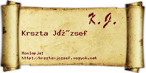 Krszta József névjegykártya
